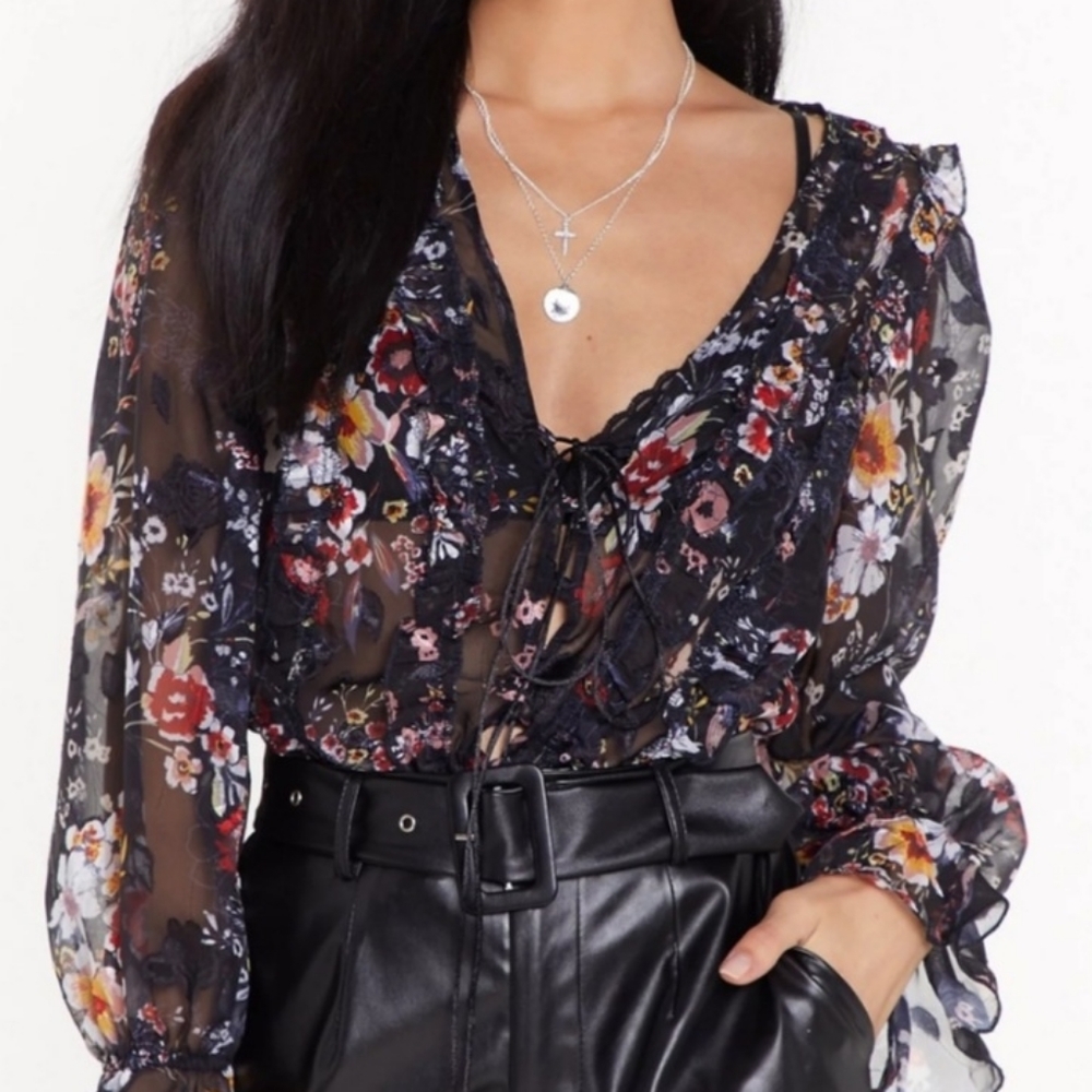 Nasty Gal Lace Up Top